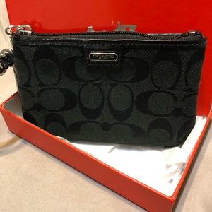 Coach Matte Black Wristlet